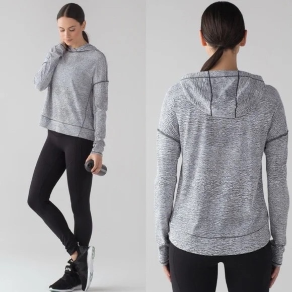 Lululemon Squad Goals Hoodie Sheer Luon Pebble Jacquard 45689 - Picture 1 of 13